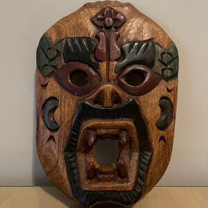 Colourful Carved Wooden Mask